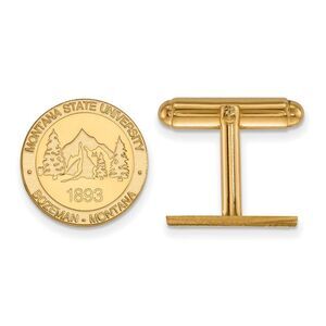 14k Gold Plated Silver Montana State University Crest Cuff Links